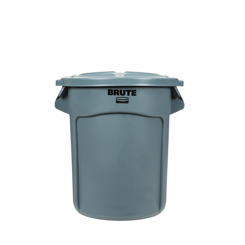 Rubbermaid Commercial Products BRUTE 20-Gallons Gray Plastic Trash Can with  Lid in the Trash Cans department at