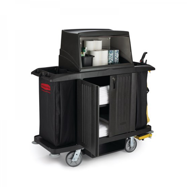 FG9T1900BLA Full Size Housekeeping Cart with Doors